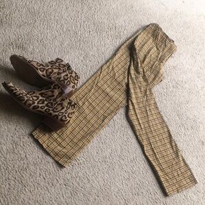 UNITED COLORS OF BENETTON/ VINTAGE BROWN PLAID PANTS